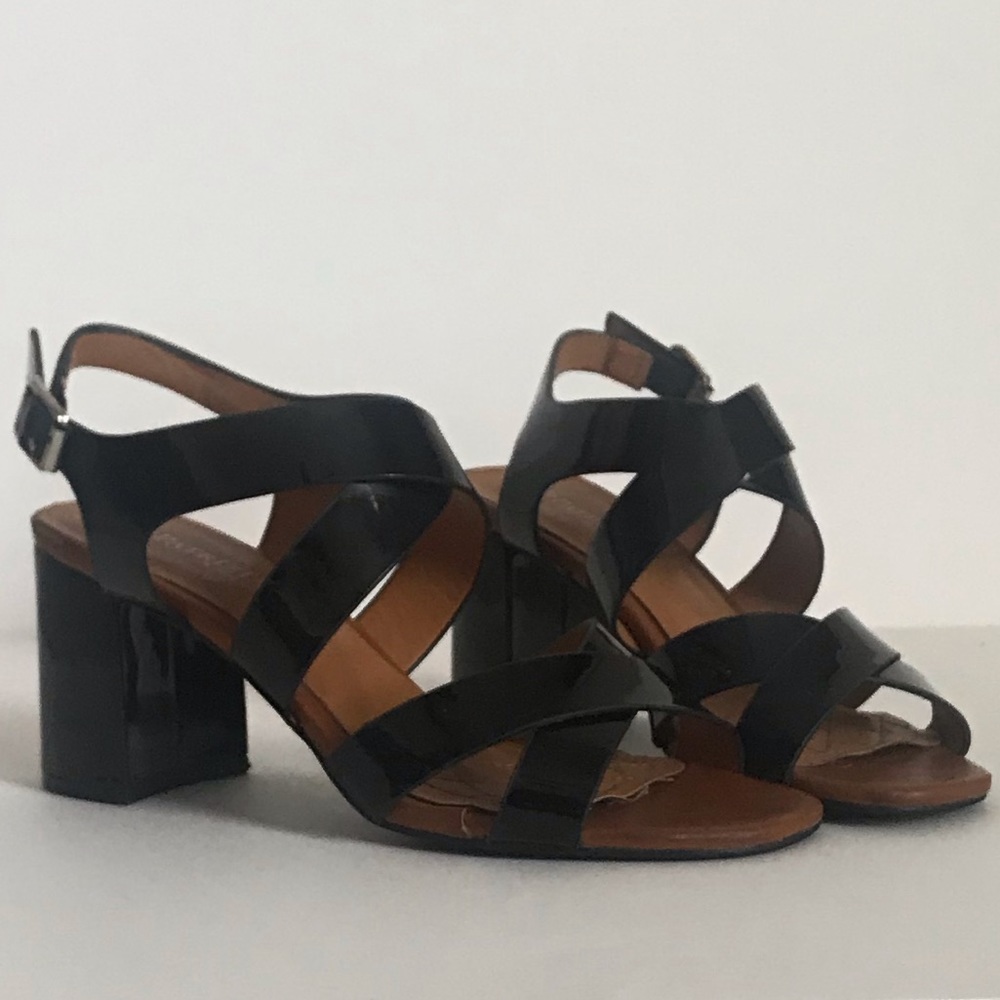 Comfort Patent Leather Heeled Sandals
